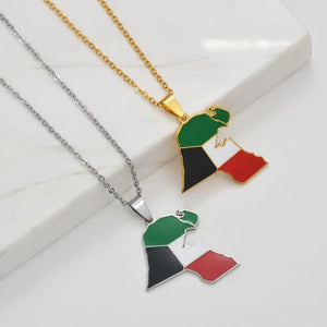 Kuwait Flag Map Necklace