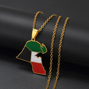 Kuwait Flag Map Necklace