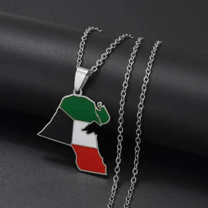 Kuwait Flag Map Necklace