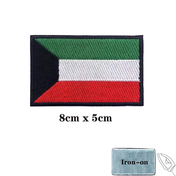 Kuwait Flag Patch - Iron On/Hook & Loop Patch