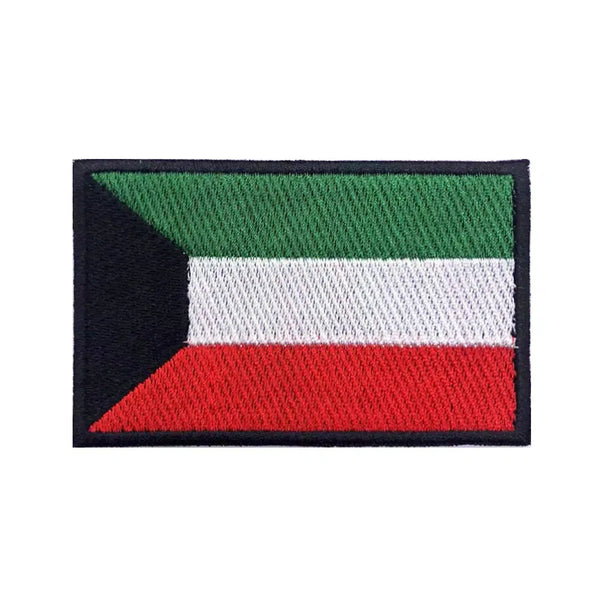 Kuwait Flag Patch - Iron On/Hook & Loop Patch