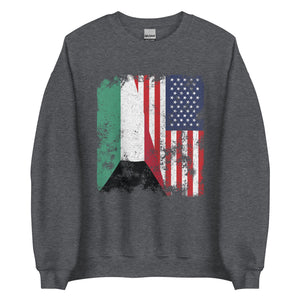 Kuwait USA Flag - Half American Sweatshirt