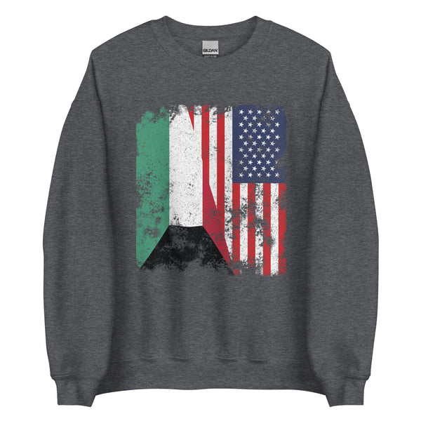 Kuwait USA Flag - Half American Sweatshirt