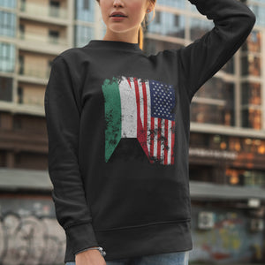 Kuwait USA Flag - Half American Sweatshirt