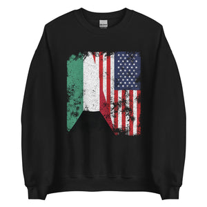 Kuwait USA Flag - Half American Sweatshirt