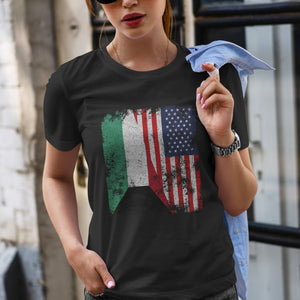 Kuwait USA Flag - Half American T-Shirt