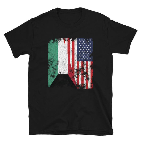 Kuwait USA Flag - Half American T-Shirt