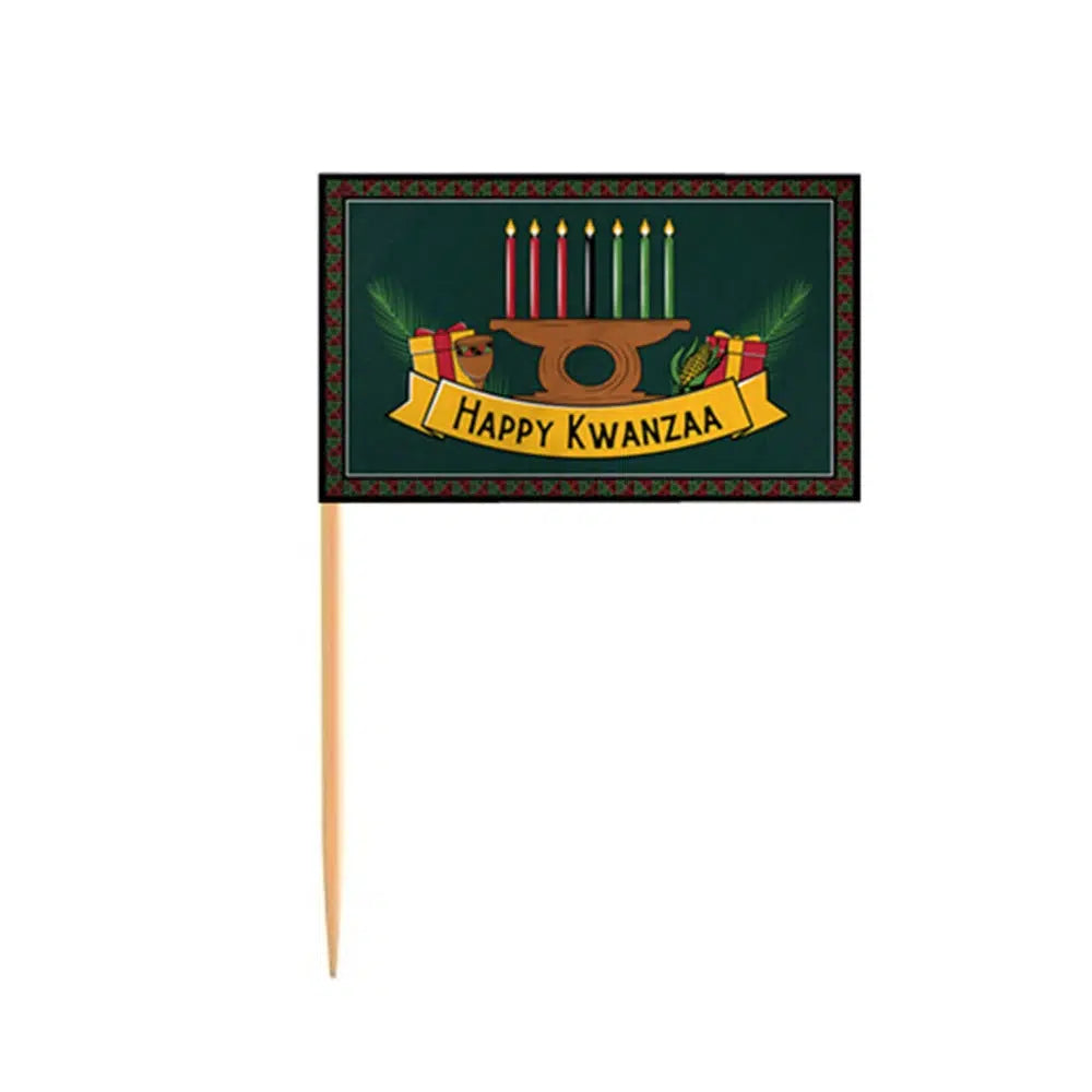 Kwanzaa Flag Toothpicks - Cupcake Toppers (100Pcs)