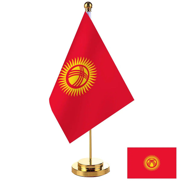 Kyrgyzstan Desk Flag - Small Office Table Flag