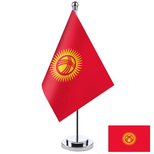 Kyrgyzstan Desk Flag - Small Office Table Flag