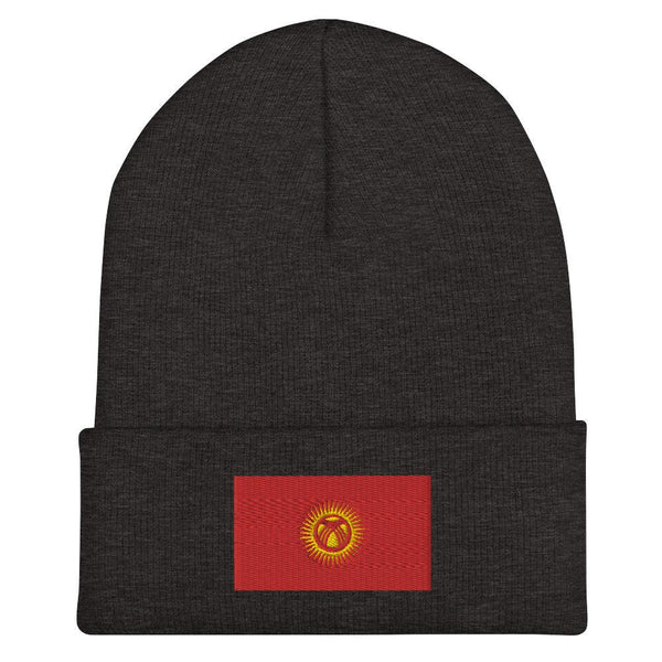 Kyrgyzstan Flag Beanie - Embroidered Winter Hat