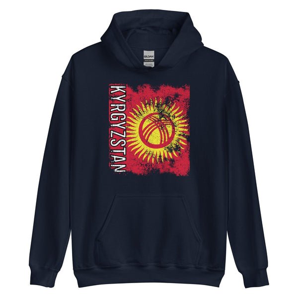 Kyrgyzstan Flag - Distressed Flag Hoodie