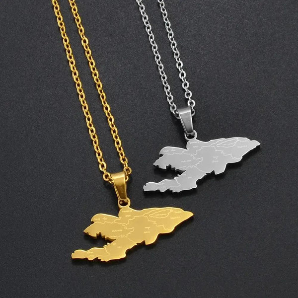 Kyrgyzstan Map Necklace