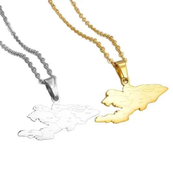 Kyrgyzstan Map Necklace