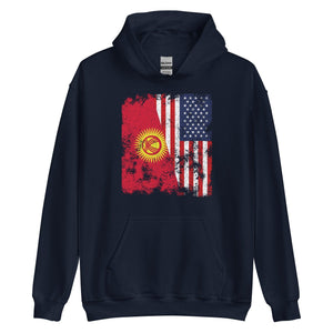 Kyrgyzstan USA Flag - Half American Hoodie