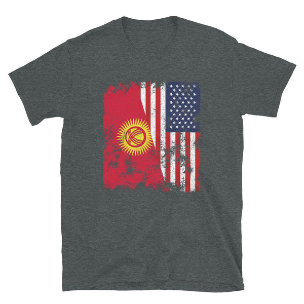 Kyrgyzstan USA Flag - Half American T-Shirt