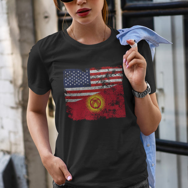 Kyrgyzstan USA Flag T-Shirt