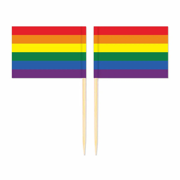 LGBTQIA2S+ Pride Flag Toothpicks - Cupcake Toppers (100Pcs)