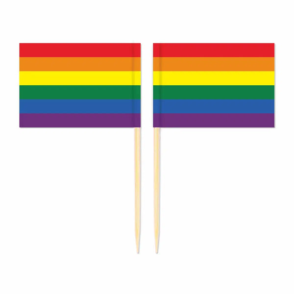 LGBTQIA2S+ Pride Flag Toothpicks - Cupcake Toppers (100Pcs)