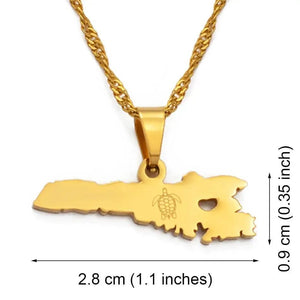 Lampedusa Map Necklace