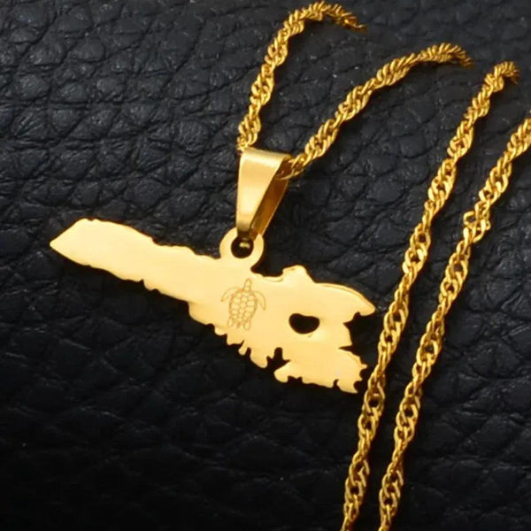 Lampedusa Map Necklace