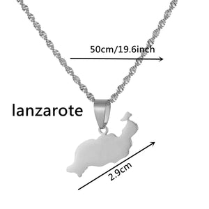 Lanzarote Map Necklace
