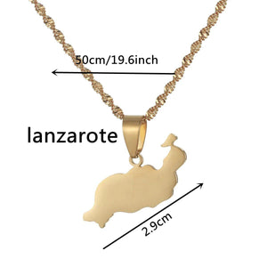 Lanzarote Map Necklace