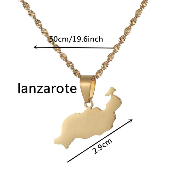 Lanzarote Map Necklace