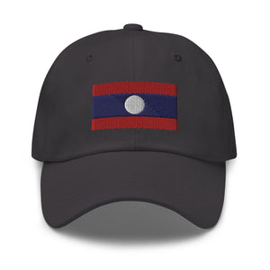 Laos Flag Cap - Adjustable Embroidered Dad Hat