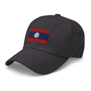 Laos Flag Cap - Adjustable Embroidered Dad Hat