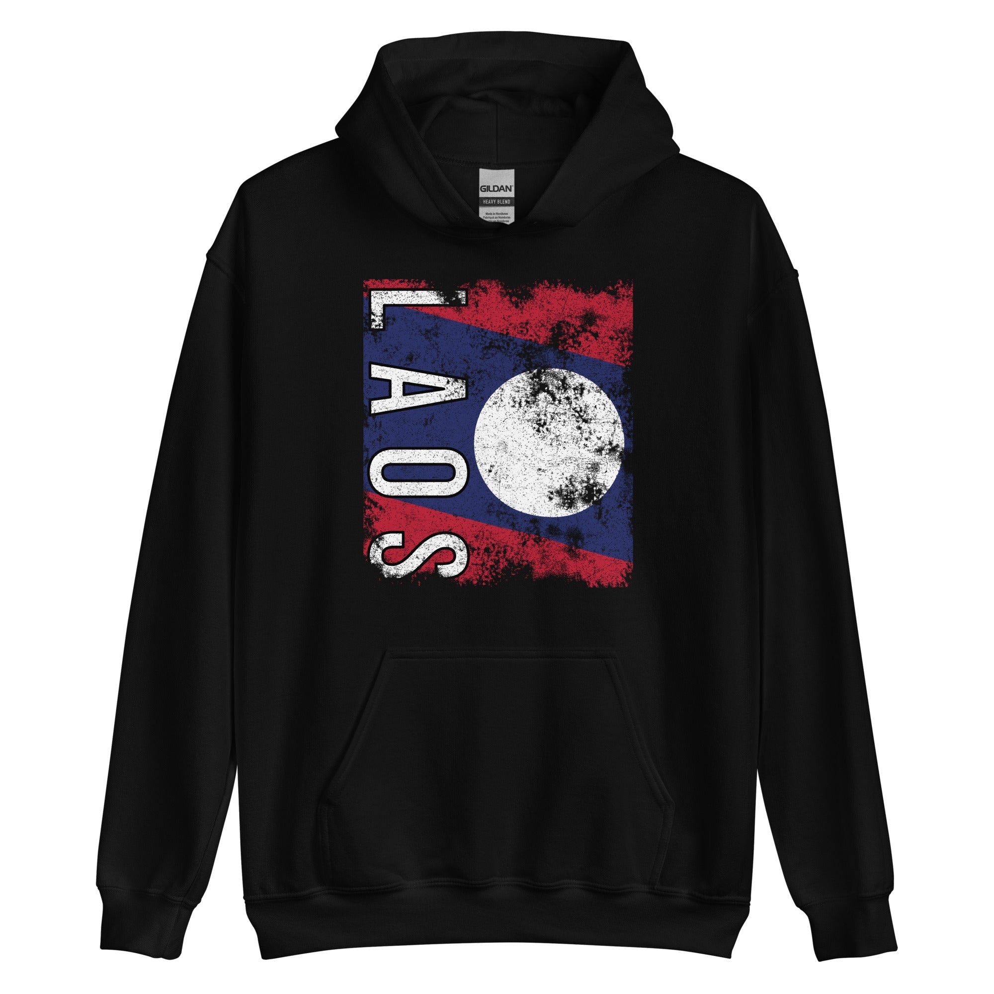 Laos Flag - Distressed Flag Hoodie