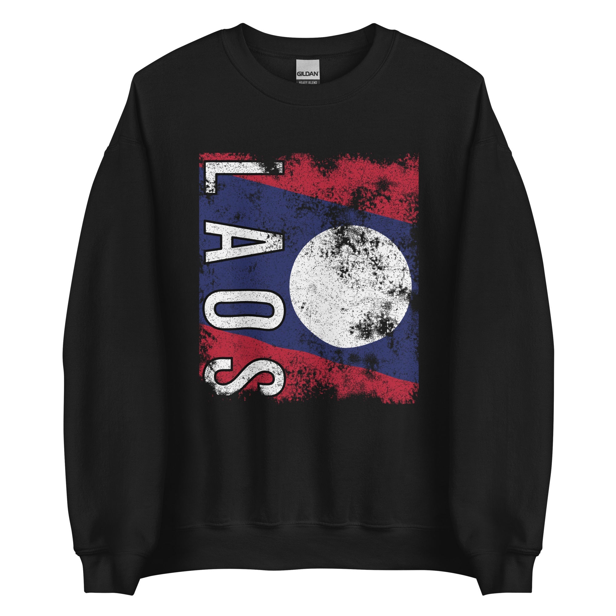 Laos Flag - Distressed Flag Sweatshirt