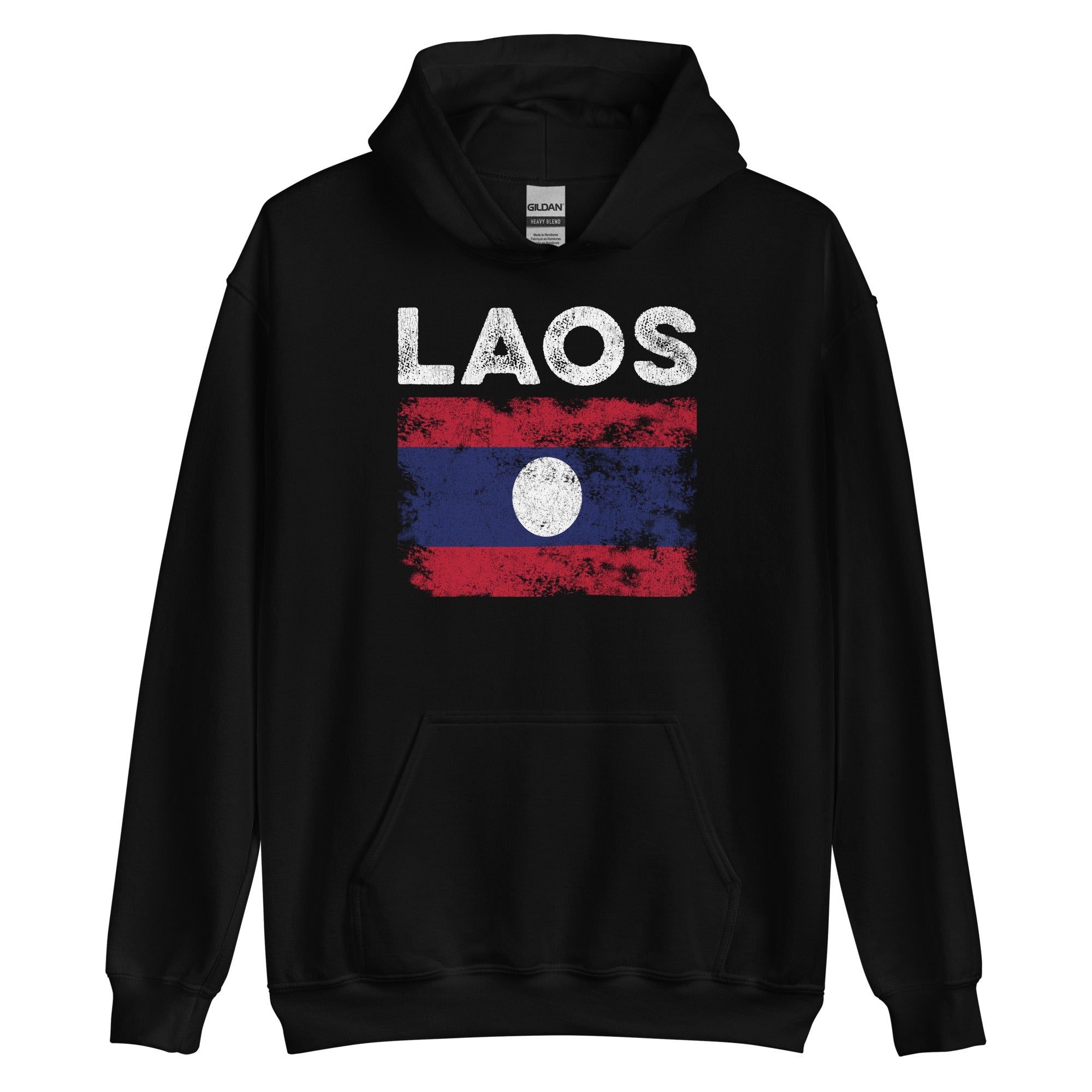 Laos Flag Distressed - Laotian Flag Hoodie