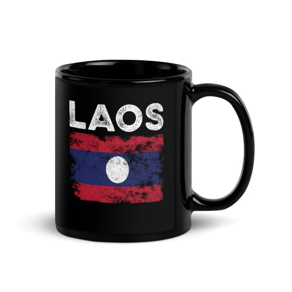 Laos Flag Distressed - Laotian Flag Mug