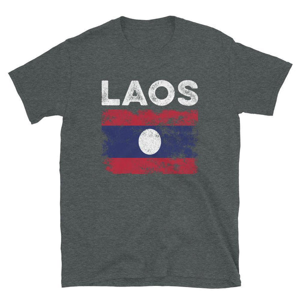 Laos Flag Distressed - Laotian Flag T-Shirt