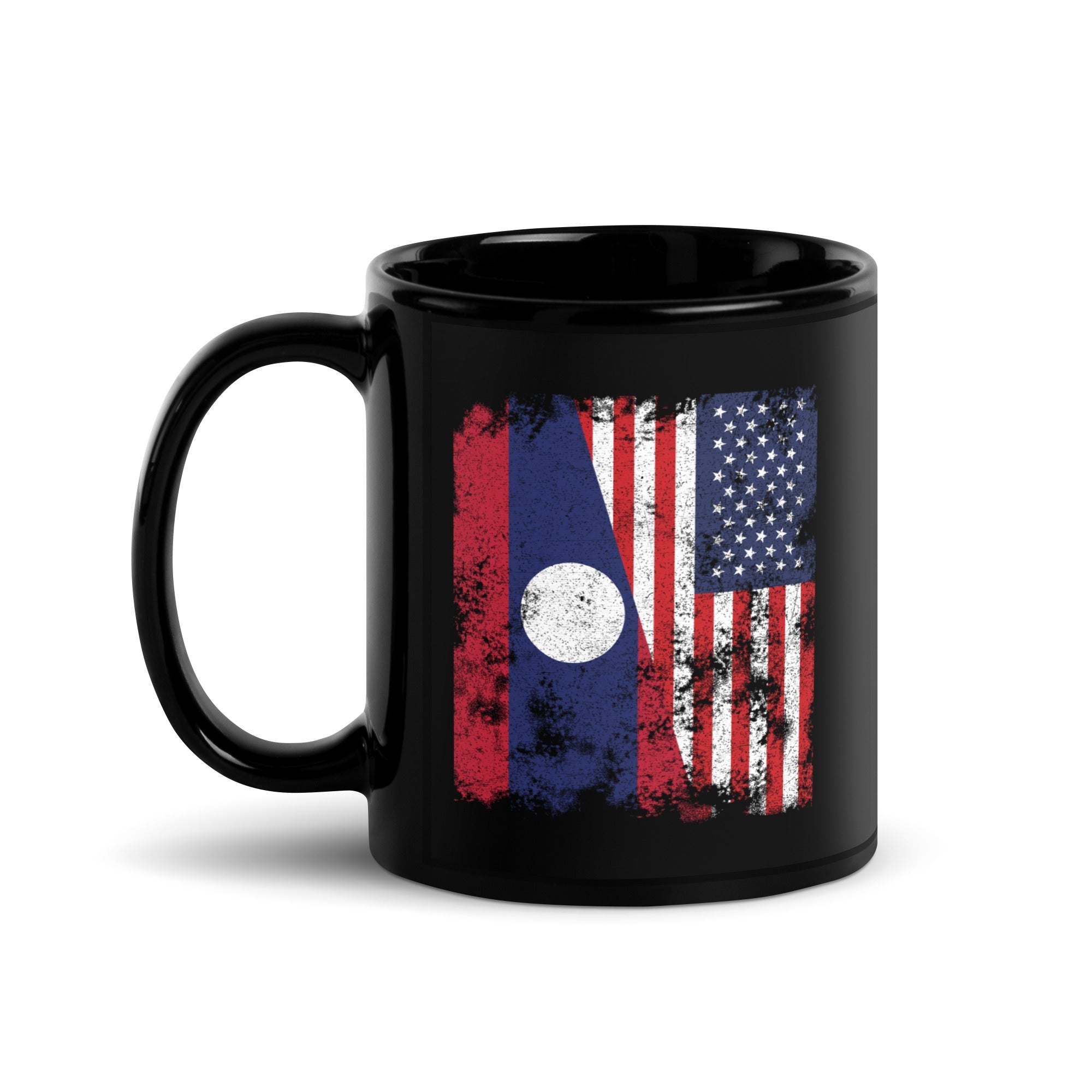 Laos USA Flag - Half American Mug