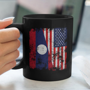 Laos USA Flag - Half American Mug