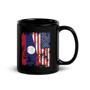 Laos USA Flag - Half American Mug