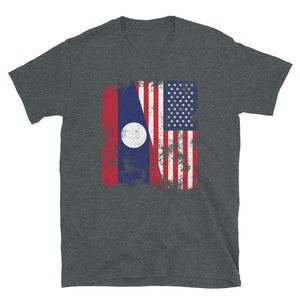 Laos USA Flag - Half American T-Shirt