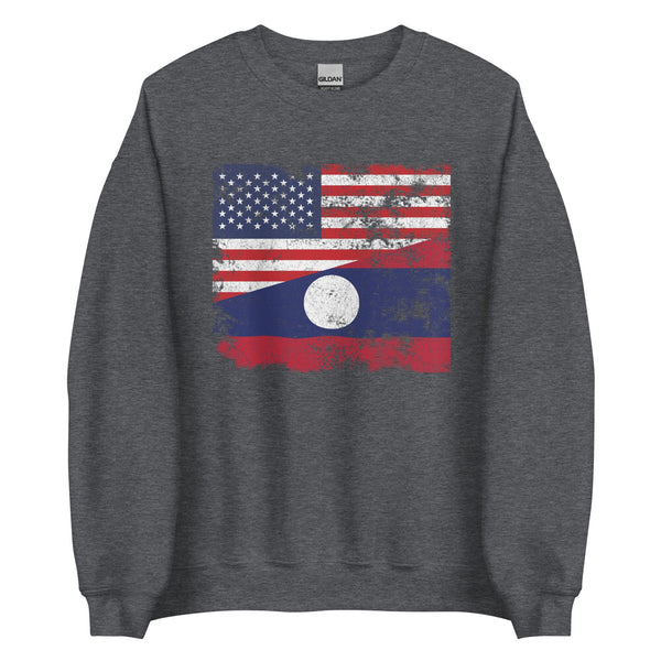 Laos USA Flag Sweatshirt