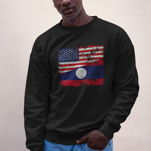 Laos USA Flag Sweatshirt