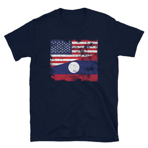 Laos USA Flag T-Shirt