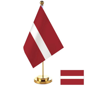 Latvia Desk Flag - Small Office Table Flag