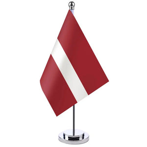 Latvia Desk Flag - Small Office Table Flag