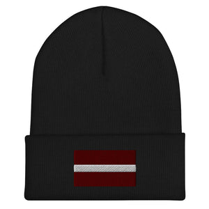 Latvia Flag Beanie - Embroidered Winter Hat