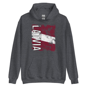 Latvia Flag - Distressed Flag Hoodie