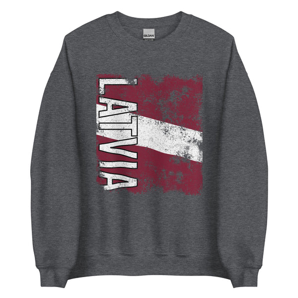 Latvia Flag - Distressed Flag Sweatshirt