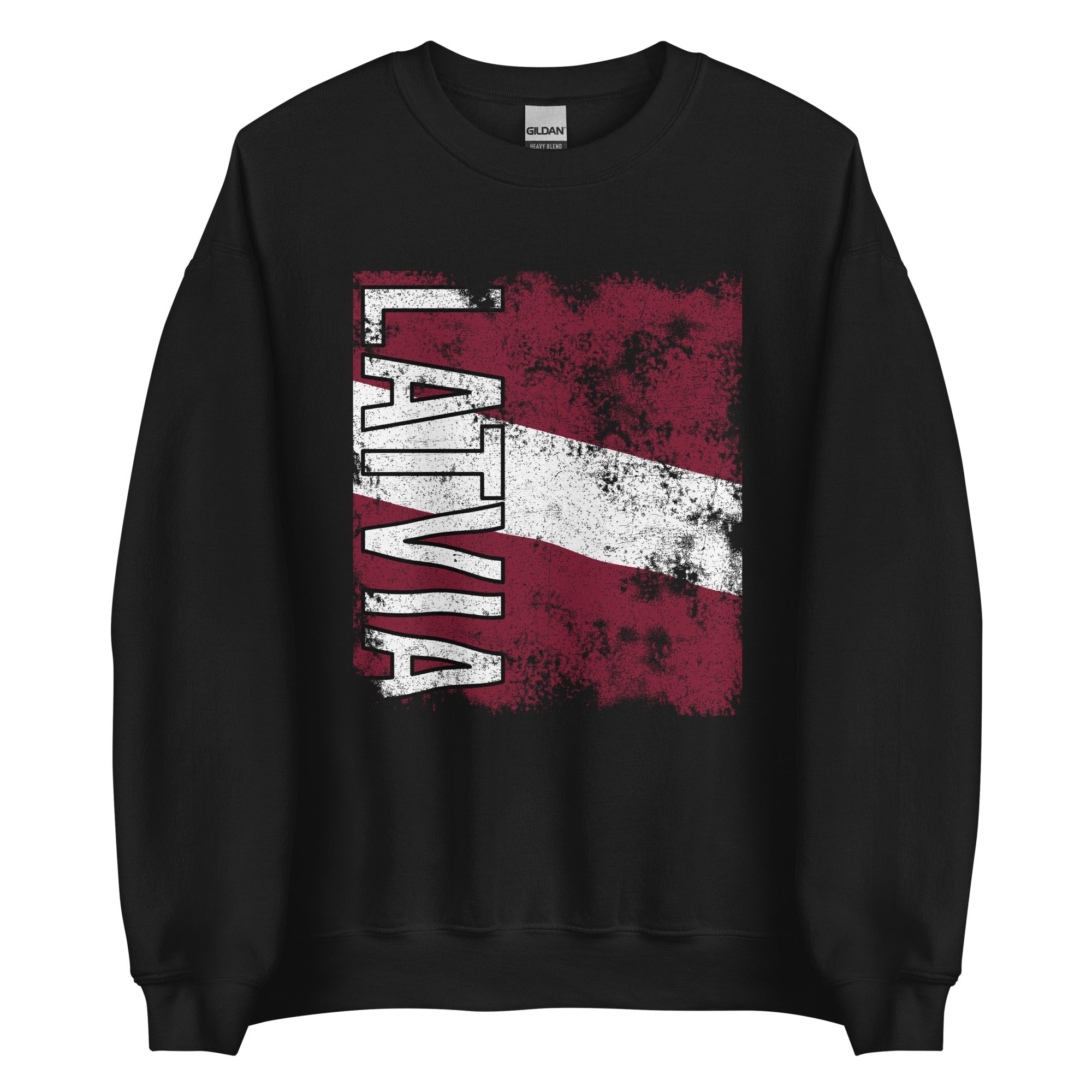 Latvia Flag - Distressed Flag Sweatshirt