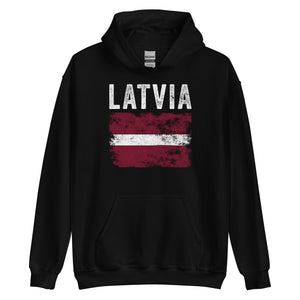 Latvia Flag Distressed - Latvian Flag Hoodie