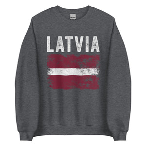 Latvia Flag Distressed - Latvian Flag Sweatshirt